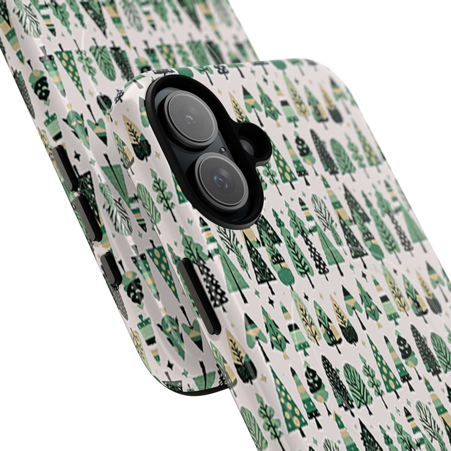 Mini Vintage Green Trees Iphone 16 Plus Tough Magnetic Cases