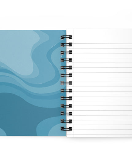 Sky Blue Wavey Spiral Bound Journal, 5" x 7" 150 pages