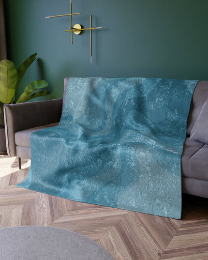 Sky Blue Wavey 50" x 60" Crushed Velvet Blanket