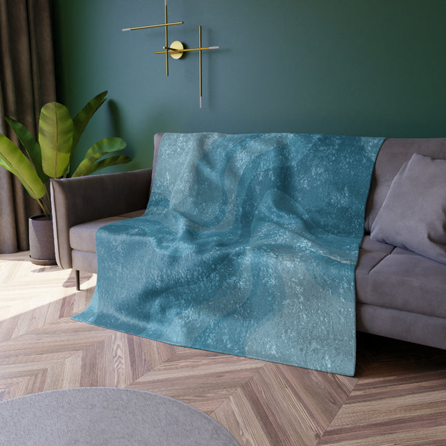 Sky Blue Wavey 50" x 60" Crushed Velvet Blanket