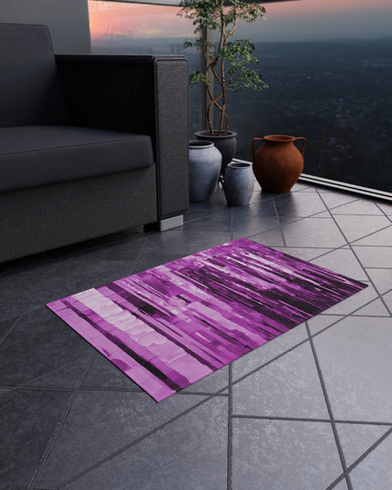 Striped Powder Lavender Outdoor Rug, 24" x 36"