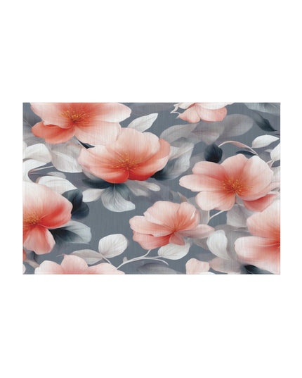 Red Blossom Floral Bunch Outdoor Rug, 24" x 36"