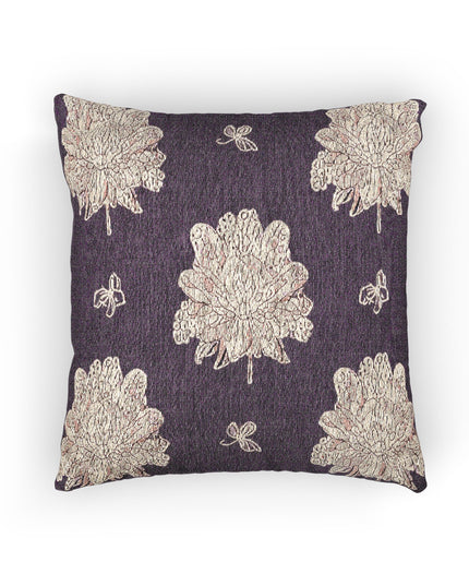 Pink Floral Butterflies Woven Pillow, 17" x 18"