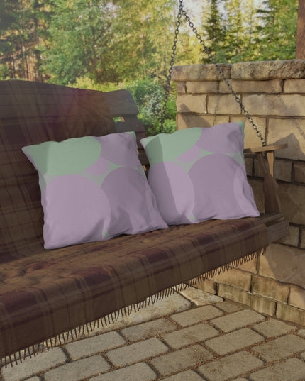 Pastel Lavender Purple and Soft Green Patches 18" x 18" Outdoor Pillows