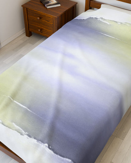 Lavender Sea Golden Fog Velveteen Plush Blanket, 60" x 80"