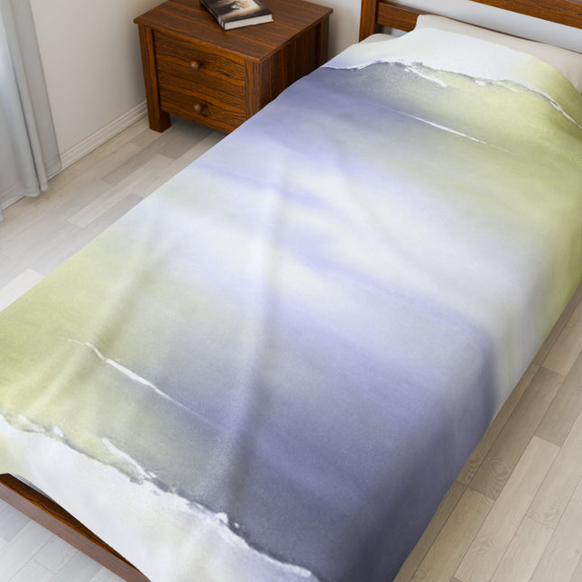 Lavender Sea Golden Fog Velveteen Plush Blanket, 60" x 80"