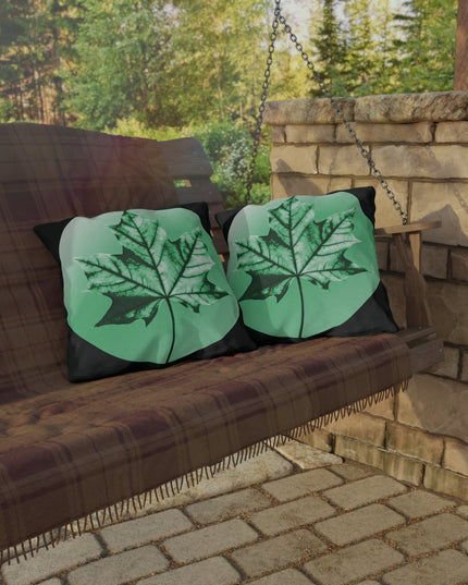 Mint Green Maple Leaf 18" x 18" Outdoor Pillow