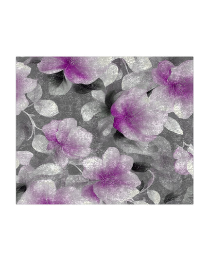 Purple Blossom Floral Bunch Crushed Velvet Blanket, 50" x 60"