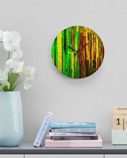 Striped Beta Acrylic Wall Clock, Round or Square, 10.75" x 10.75"