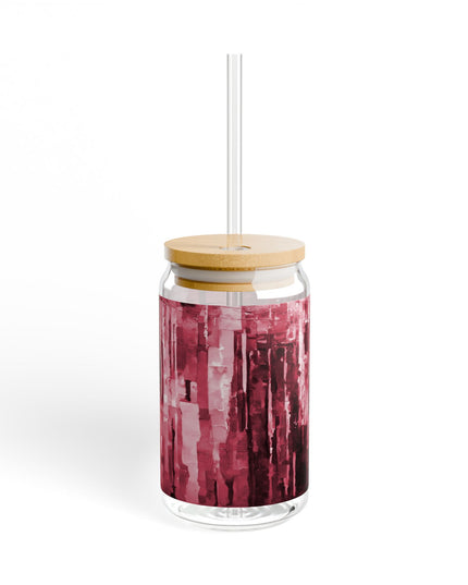 Striped Ruby Sipper Glass, 16oz