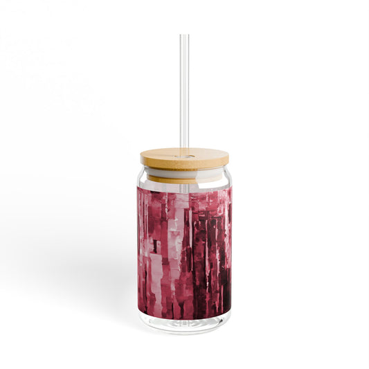 Striped Ruby Sipper Glass, 16oz