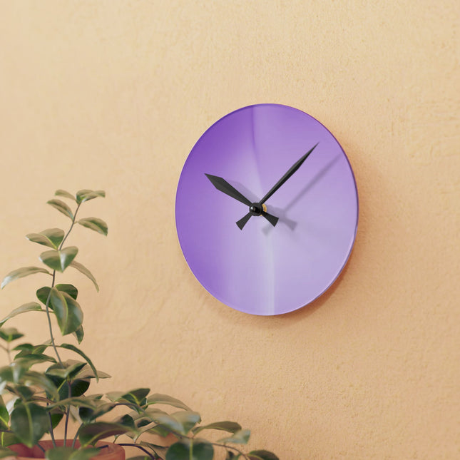 Soft Lavender Fade Acrylic Round Wall Clock, 8" x 8"