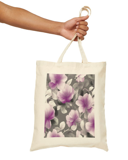 Purple Blossom Floral Bunch Cotton Canvas Tote Bag