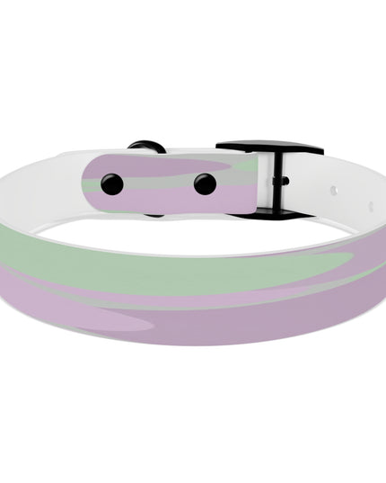 Pastel Lavender Purple and Soft Green Patches Medium Dog Collar