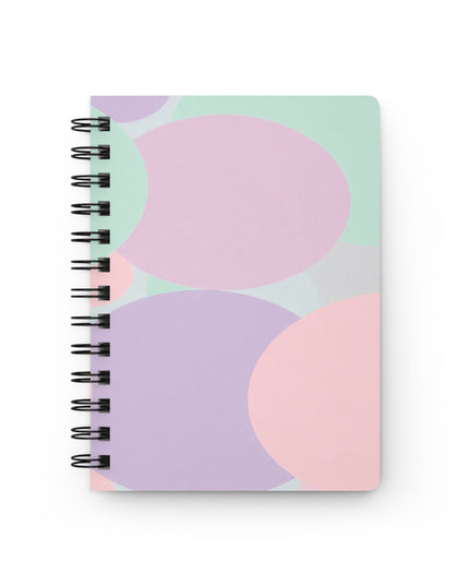 Pastel Peach and Soft Green Patches Spiral Bound Journal, 5" x 7" 150 pages