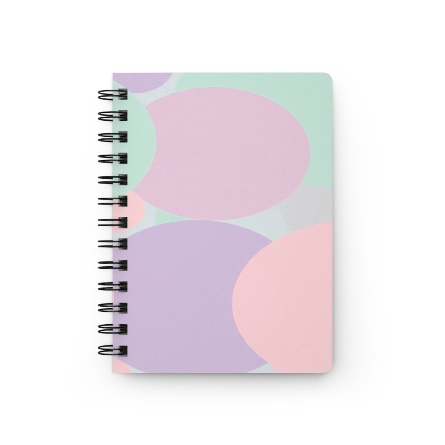 Pastel Peach and Soft Green Patches Spiral Bound Journal, 5" x 7" 150 pages