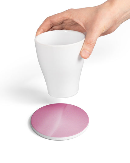 Pink Blush Fade 4" x 4" Round Ceramic Coaster