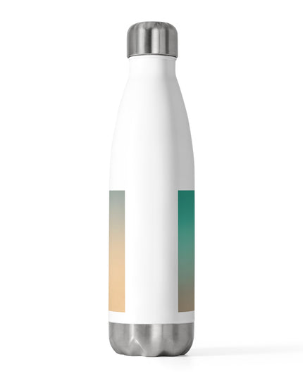 Peachy Green Fade 20oz Insulated White Water Bottle