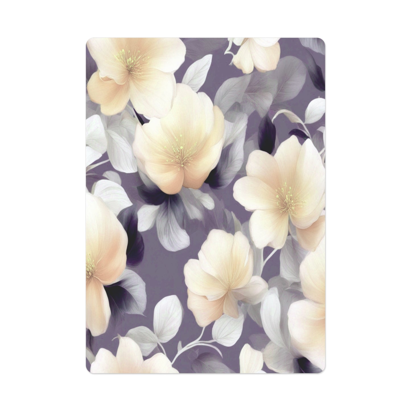 White Blush Floral Bunch Poker Cards