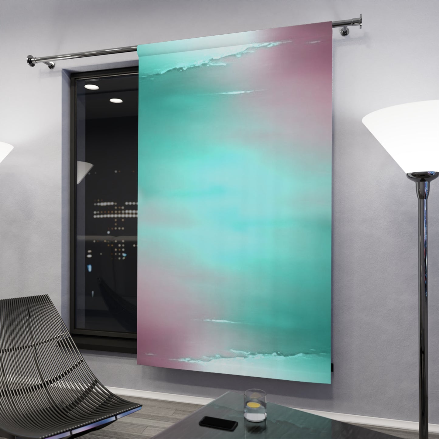 Green Sea Lavender Fog Window Curtain, 50" x  84", blackout