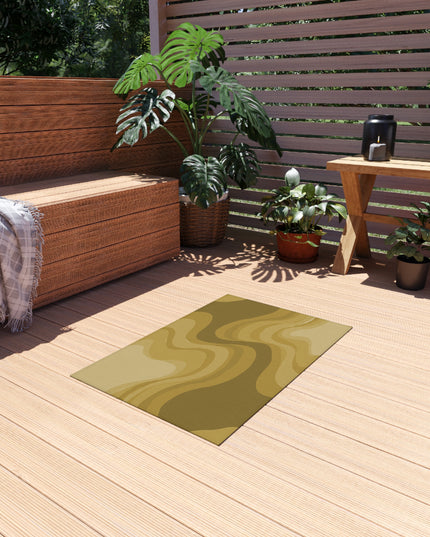 Brown Wavey 24" x 36" Outdoor Rug