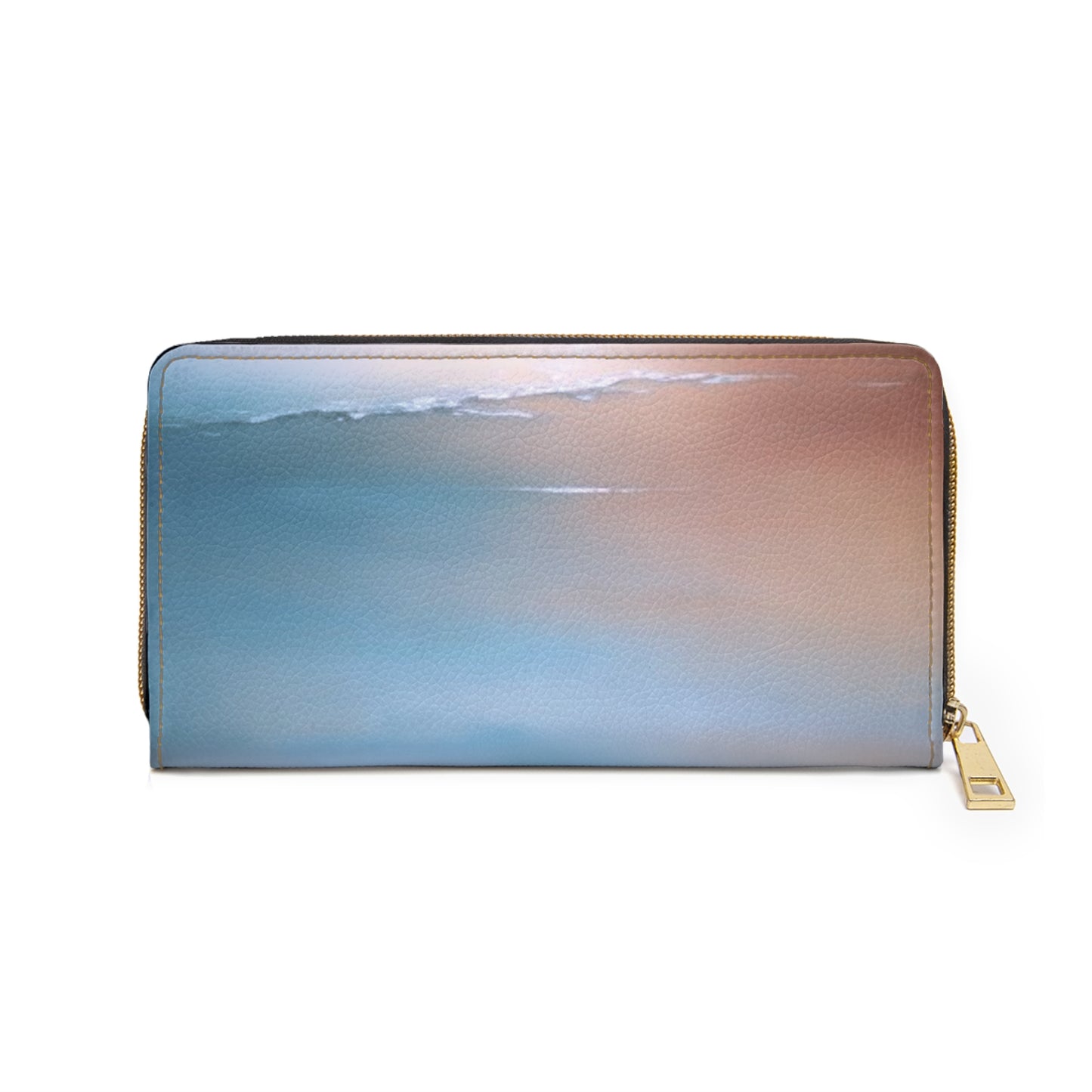 Blue Sea Peach Fog Elegant Abstract Zipper Wallet - Stylish & Functional Accessory for Everyday Use