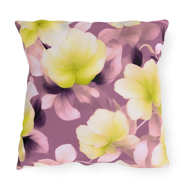 Lemon Blossom Floral Bunch 20" x 20" Outdoor Pillow