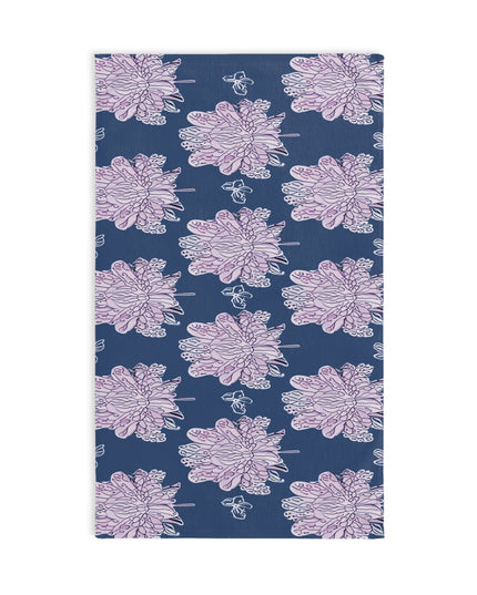 Purple White Floral Butterflies Hand Towel, 16" x 28"