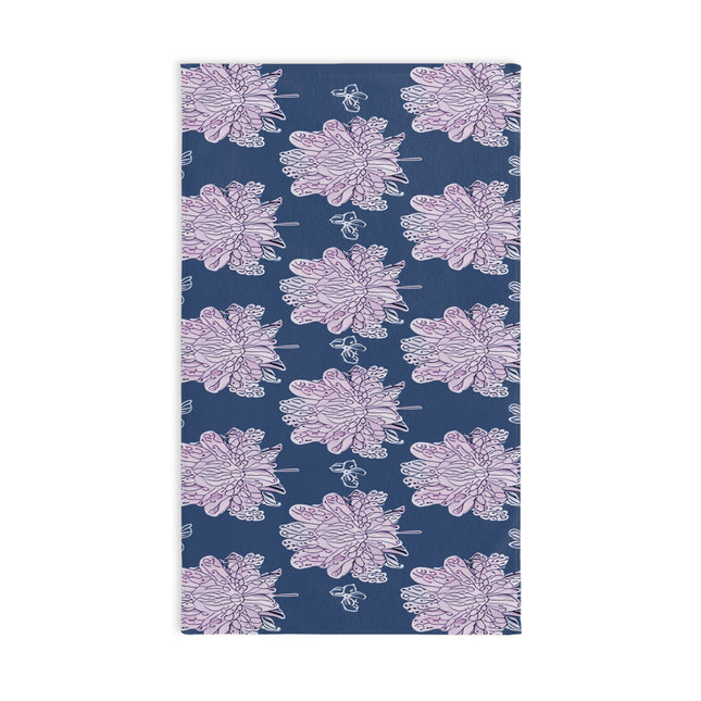 Purple White Floral Butterflies Hand Towel, 16" x 28"