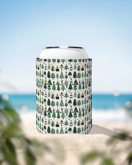 Mini Vintage Green Trees 12 oz Can Cooler Sleeve
