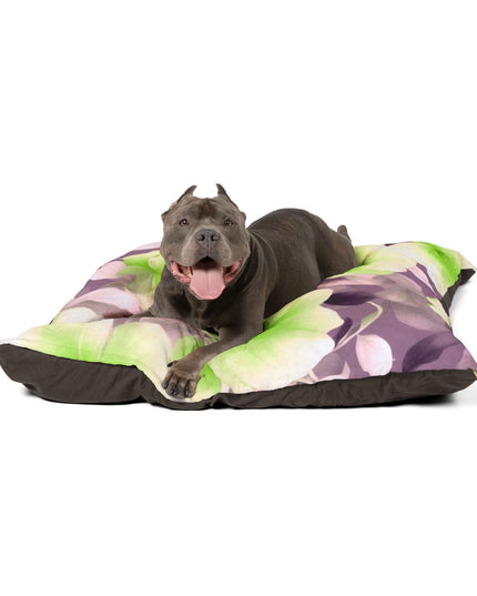 Lime Lavender Floral Bunch Pet Bed, 50" × 40"