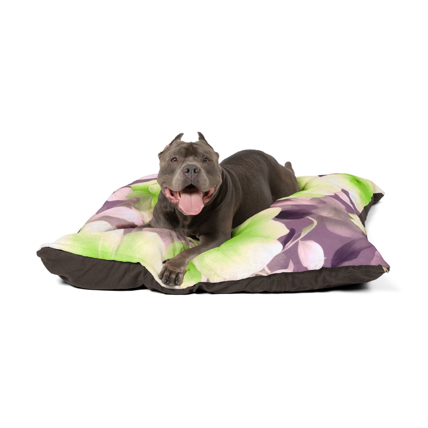 Lime Lavender Floral Bunch Pet Bed, 50" × 40"