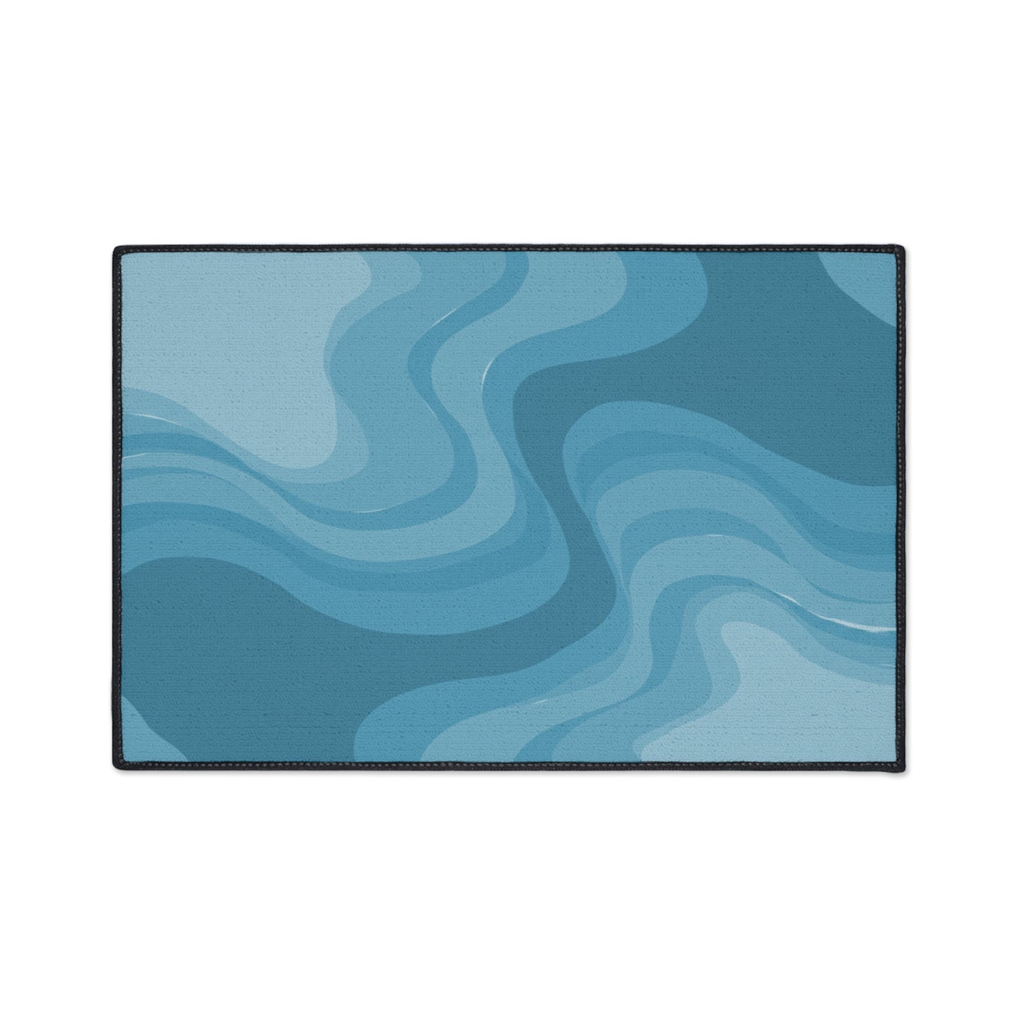 Sky Blue Wavey 18" x 27" Heavy Duty Floor Mat