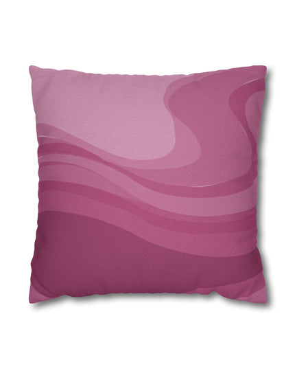 Pinky Mauve Wavey Spun Polyester Square Pillowcase, 14" x 14"