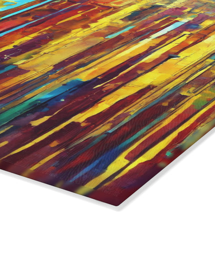Striped Alpha 8" x 11" Glass Cutting Board