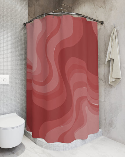Power Red Wavey Shower Curtains, 71" x 74"