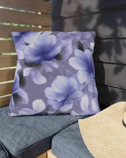 Indigo Blossom Floral Bunch 20" x 20" Outdoor Pillow