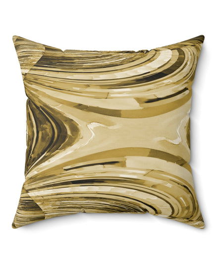 Uzi Spiral Light Brown Faux Suede Square Pillow, 20" x 20"