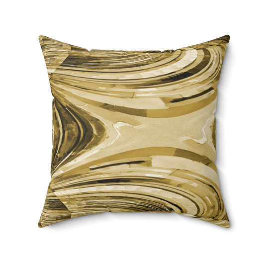 Uzi Spiral Light Brown Faux Suede Square Pillow, 20" x 20"