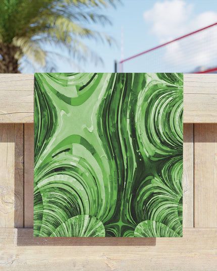 Uzi Spiral Mint Pastel Beach Towel, 18" x 27"