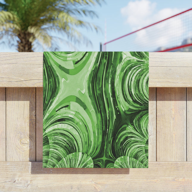 Uzi Spiral Mint Pastel Beach Towel, 18" x 27"