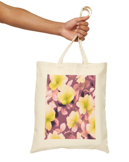 Lemon Blossom Floral Bunch Cotton Canvas Tote Bag