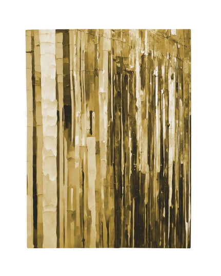 Striped Light Brown Velveteen Plush Blanket, 30" x 40"