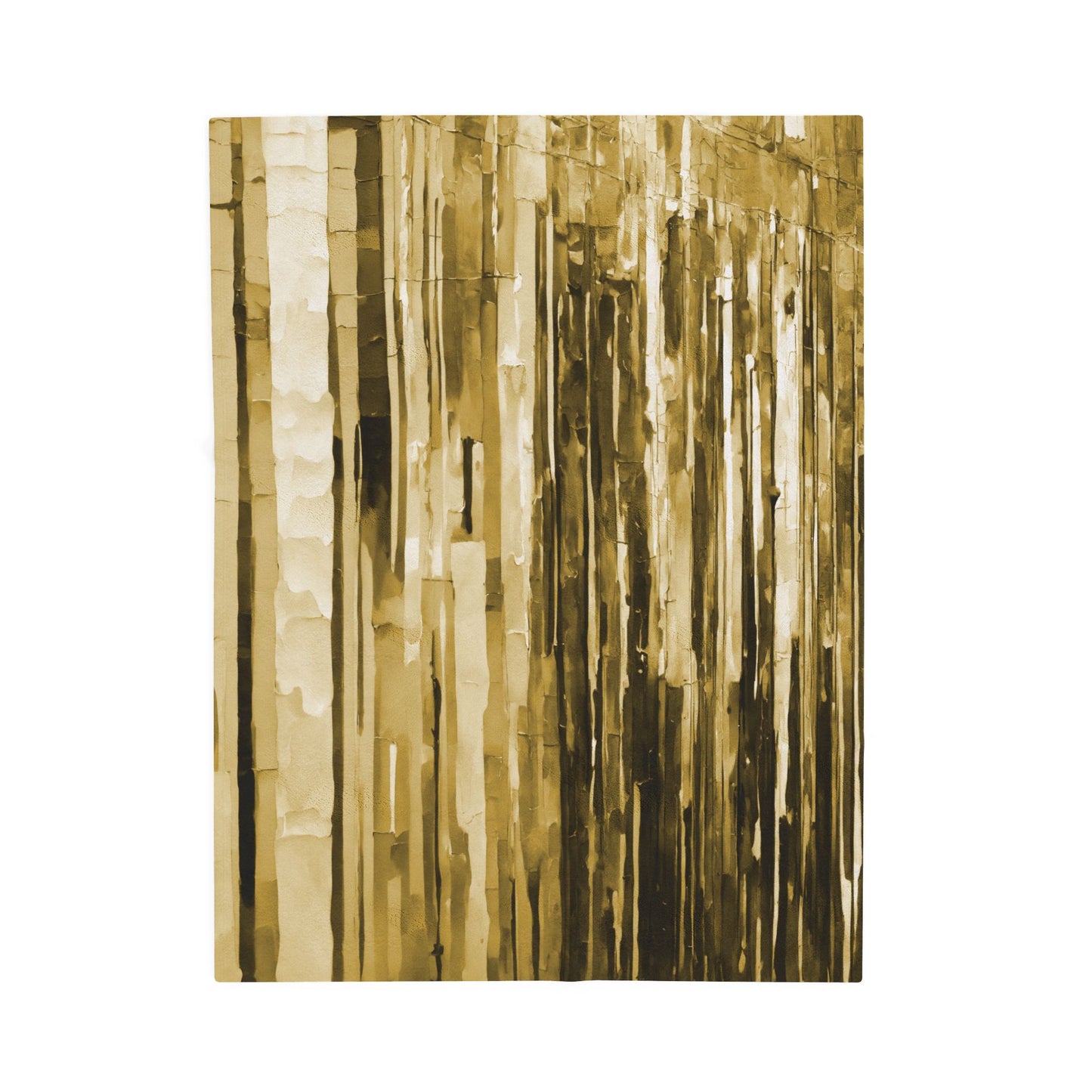 Striped Light Brown Velveteen Plush Blanket, 30" x 40"