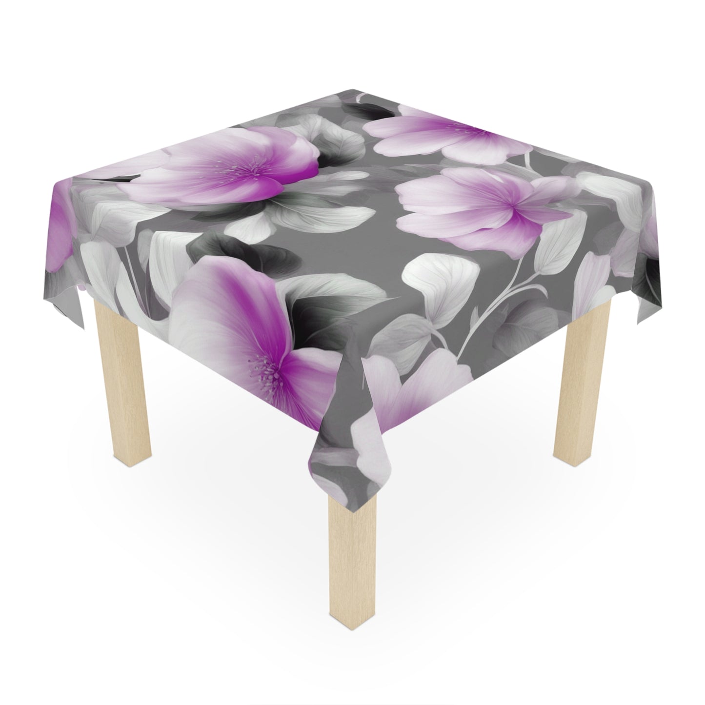 Purple Blossom Floral Bunch Tablecloth, 55" x 55"