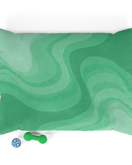 Mint Green Wavey 40" × 30" Pet Bed