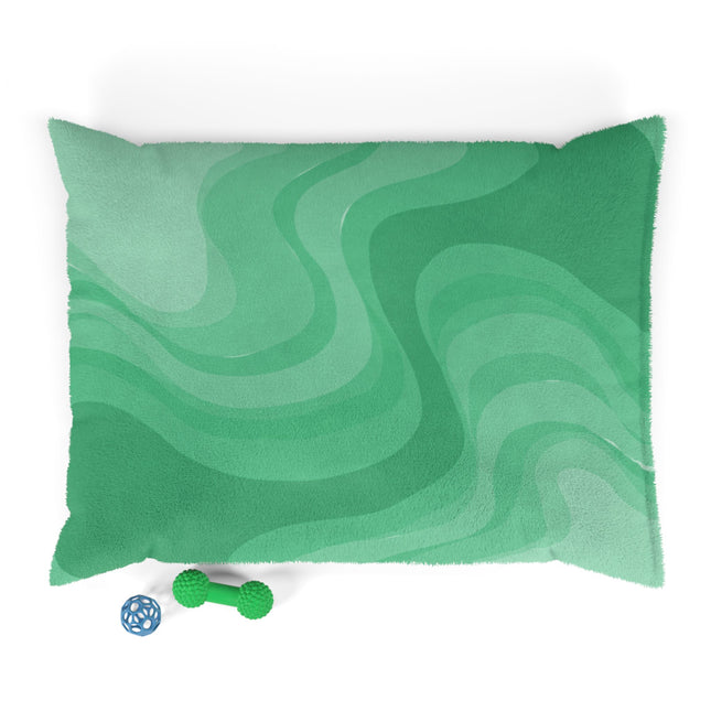 Mint Green Wavey 40" × 30" Pet Bed