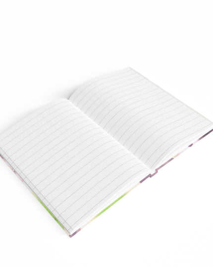 Lime Lavender Floral Bunch Journal - 128 Ruled Line pages, 5" x 7"