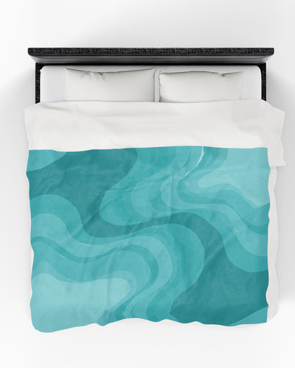Tif Green Wavey Velveteen Plush Blanket, 60" x 80"