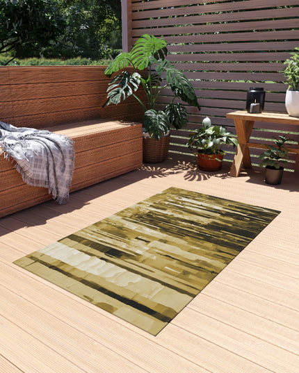 Striped Light Brown 36" x 60" Outdoor Rug